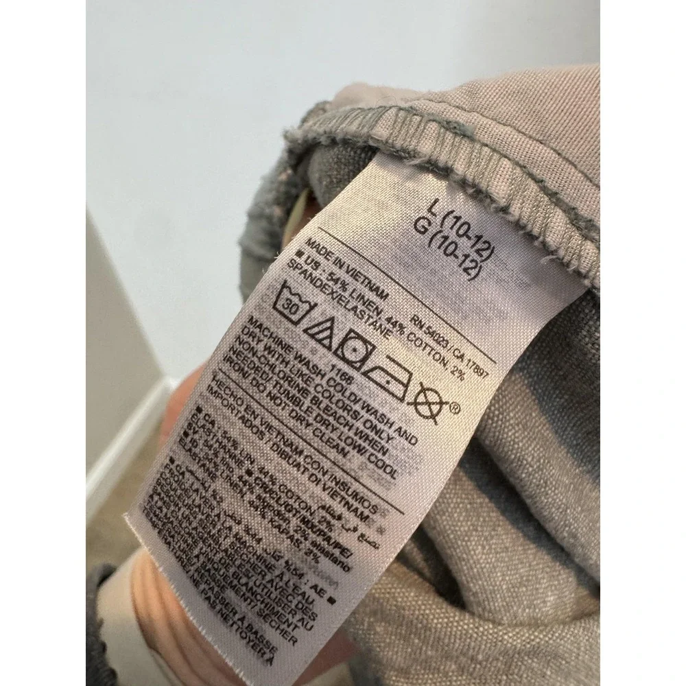 Old Navy Shorts Kids 10-12 Gray Linen Chambray Chino Elastic‎ Waist Drawstring